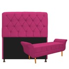 Kit Cabeceira Lady E Recamier Ari 100 Cm Solteiro Suede Pink