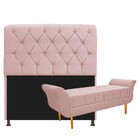 Kit Cabeceira Lady E Recamier Ari 100 Cm Solteiro Suede Rosê