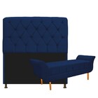 Kit Cabeceira Lady E Recamier Ari 140 Cm Casal Suede Azul Mar