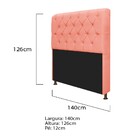 Kit Cabeceira Lady E Recamier Ari 140 Cm Casal Suede Coral -