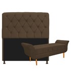 Kit Cabeceira Lady E Recamier Ari 140 Cm Casal Suede Marrom -