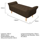 Kit Cabeceira Lady E Recamier Ari 140 Cm Casal Suede Marrom -