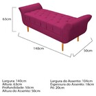 Kit Cabeceira Lady E Recamier Ari 140 Cm Casal Suede Pink - A