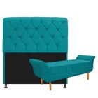 Kit Cabeceira Lady E Recamier Ari 160 Cm Queen Size Suede Azu