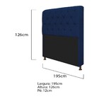 Kit Cabeceira Lady E Recamier Ari 195 Cm King Size Suede Azul