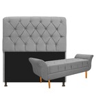 Kit Cabeceira Lady E Recamier Ari 195 Cm King Size Suede Cinz