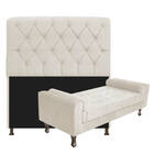 Kit Cabeceira Lady E Recamier Félix 140 Cm Casal Corano Bege