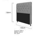 Kit Cabeceira Lady E Recamier Félix 140 Cm Casal Corano Cinza