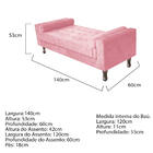 Kit Cabeceira Lady E Recamier Félix 140 Cm Casal Suede Rosa B