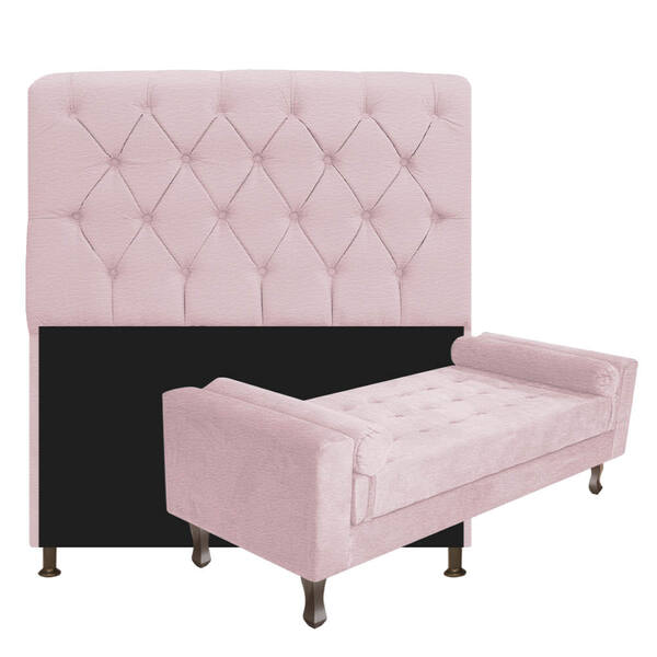 Kit Cabeceira Lady E Recamier Félix 160 Cm Queen Size Corano