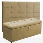 Kit Cabeceira Mel + Calçadeira Itália King 195 Cm Suede Camur