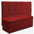 Kit Cabeceira Mel + Calçadeira Itália King 195 Cm Suede Verme