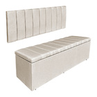 Kit Cabeceira Painel E Calçadeira Baú Casal Queen 1,60m Londr