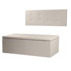 Kit Cabeceira Painel E Calçadeira Baú Solteiro 0,90m Berlim M