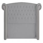 Kit Cabeceira Para Cama Queen 160 Cm E Recamier Cinza