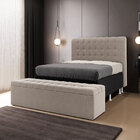 Kit Cabeceira Rana 160 Queen E Calçadeira Alpha Z-003 Sued Be