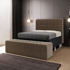 Kit Cabeceira Rana 160 Queen E Calçadeira Alpha Z-006 Sued Ca