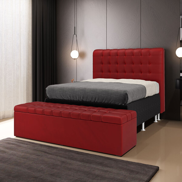 Kit Cabeceira Rana 195 King E Calçadeira Alpha N-033 Veludo V