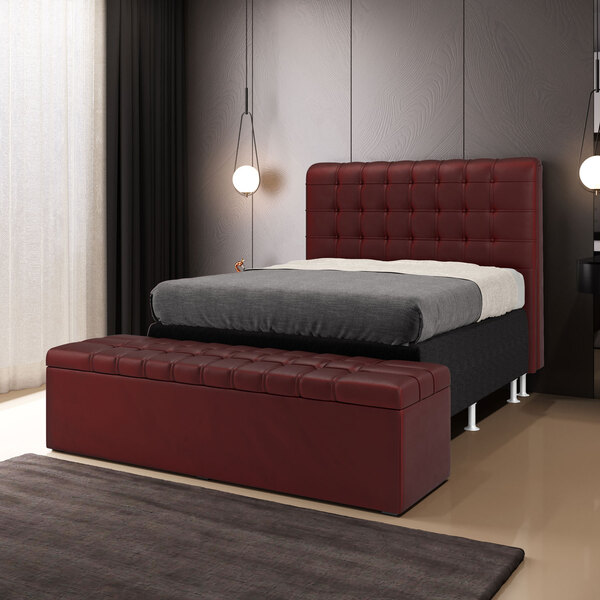 Kit Cabeceira Rana 195 King E Calçadeira Alpha N-034 Veludo B