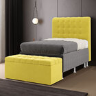 Kit Cabeceira Rana 90 Solteiro E Calçadeira Alpha Z-004 Sued