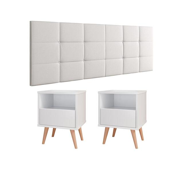 Kit Cabeceira Suspensa Bia Cama Casal Queen Box 1,60 E 2 Mesi