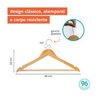 Kit Cabide De Madeira Oikos - 96 Unidades Unica U