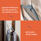 Kit Cabide De Veludo Azul Com Gancho Oikos - 42 Unidades