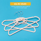 Kit Cabide De Veludo Bege Com Gancho Oikos - 120 Unidades Beg