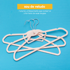 Kit Cabide De Veludo Bege Com Gancho Oikos - 30 Unidades Bege