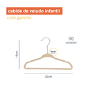 Kit Cabide De Veludo Bege Infantil C/ Gancho - 90 Unidades Be