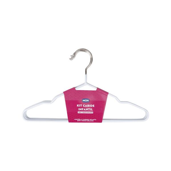 Kit Cabide Infantil Soft Touch Branco 6un. Mor