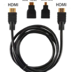 Kit Cabo Hdmi 3x1 - Hdmi, Mini E Micro Hdmi 1.5m Lt-h001