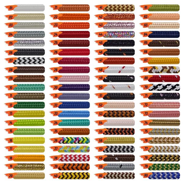 Kit Cabo Pp 2x0 50mm² Revestido Em Tecido Colorido 100 Metros