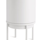 Kit Cachepot Branco Em Metal Com Suporte-2 Pcs