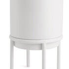 Kit Cachepot Branco Em Metal Com Suporte-2 Pcs