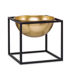 Kit Cachepot Dourado Em Metal Com Suporte - 3 Pcs