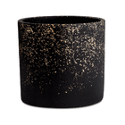 Kit Cachepot Preto E Dourado Em Cimento - 3 Pcs Mart 9911