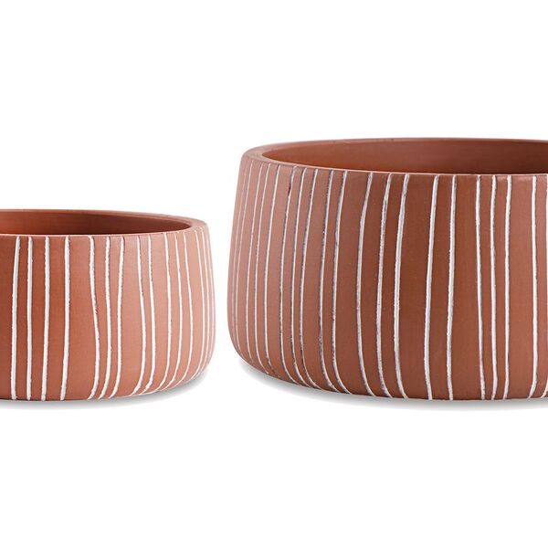 Kit Cachepot Terracota Em Cimento 2pcs 10828 Mart