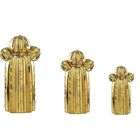 Kit Cacto Dourado Em Cerâmica - 3 Pcs