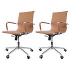 Kit Cadeira De Escritório Presidente Stripes + 2 Cadeiras De