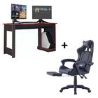Kit Cadeira Gamer C/mesa Gamer Cadeira Preto Vermelho