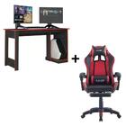 Kit Cadeira Gamer C/mesa Gamer Cadeira Vermelho Preto