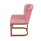 Kit Cadeira Pétala Base De Ferro Cobre Veludo Rosa - Vallisa