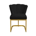 Kit Cadeira Pétala Base De Ferro Dourada Veludo Preto - Valli