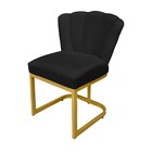 Kit Cadeira Pétala Base Dourada Veludo Preto - Vallisa Decor