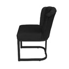 Kit Cadeira Pétala Veludo Preto Base Preta - Vallisa Decor