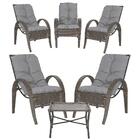 Kit Cadeiras 5un E Mesa P/ Jardim Edicula Varanda Descanso Tr