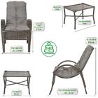 Kit Cadeiras 5un E Mesa P/ Jardim Edicula Varanda Descanso Tr