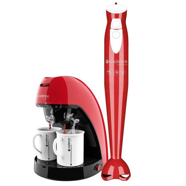Kit Cadence Colors Vermelho Cafeteira E Mixer 110v