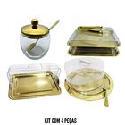 Kit Café Da Manhã 4 Peças Porta Frio + Porta Pão + Porta Bolo